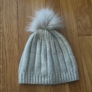 100% Cashmere Grey Beanie - Auxiliary Brand